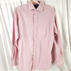 Polo Ralph Lauren Regent Pink Blue Stripe Dress Shirt 16 34/35 Classic Fit